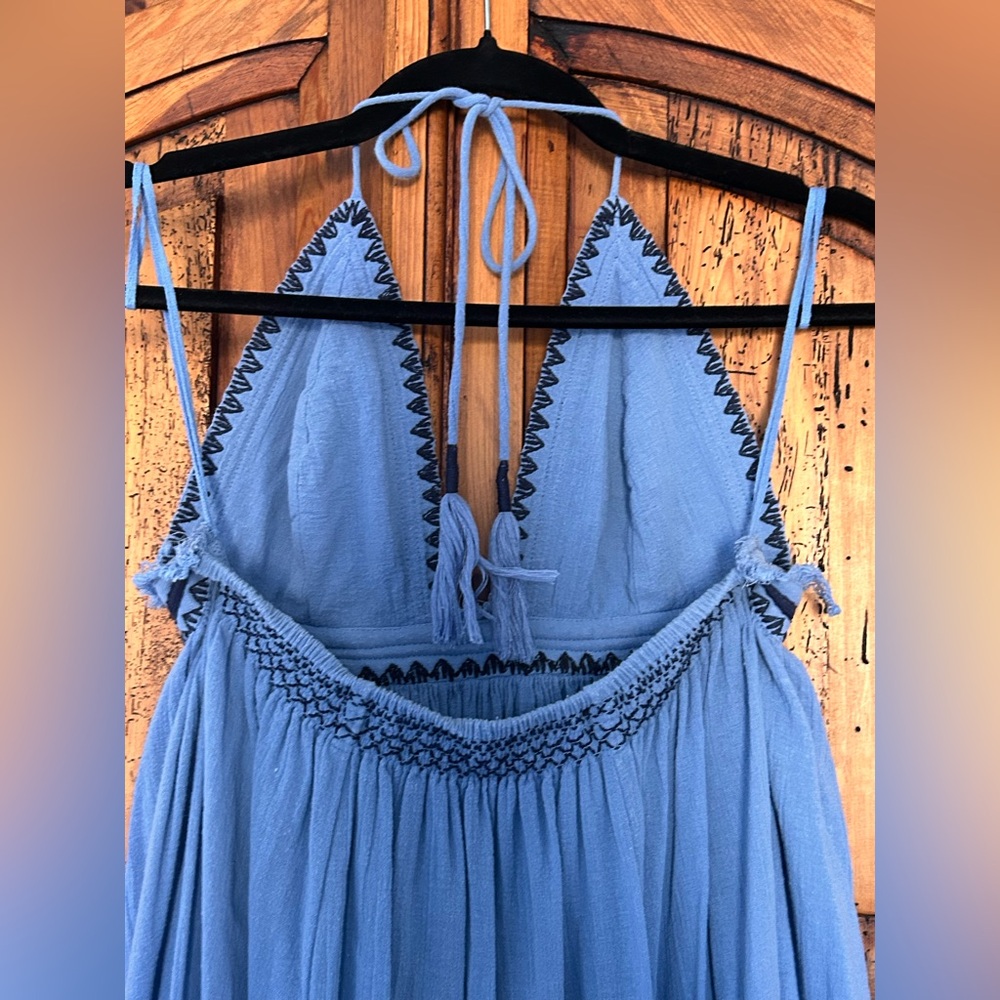 Free People Love Shakin’ Maxi Dress Cotton Gauze Vacation Boho Embroidered - Picture 11 of 13